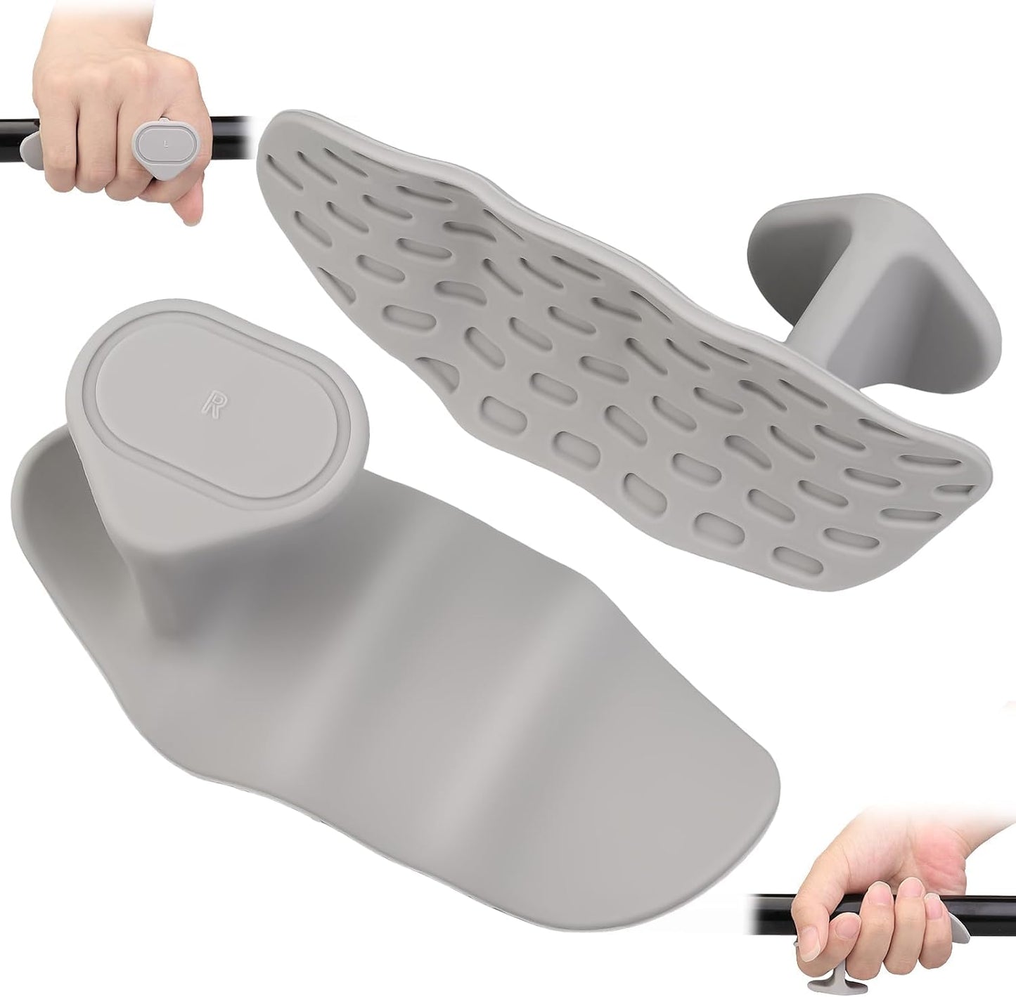 ROYALIFY GRIPZ™ Hand Grips for Gym - (2 Black) + (2 White)