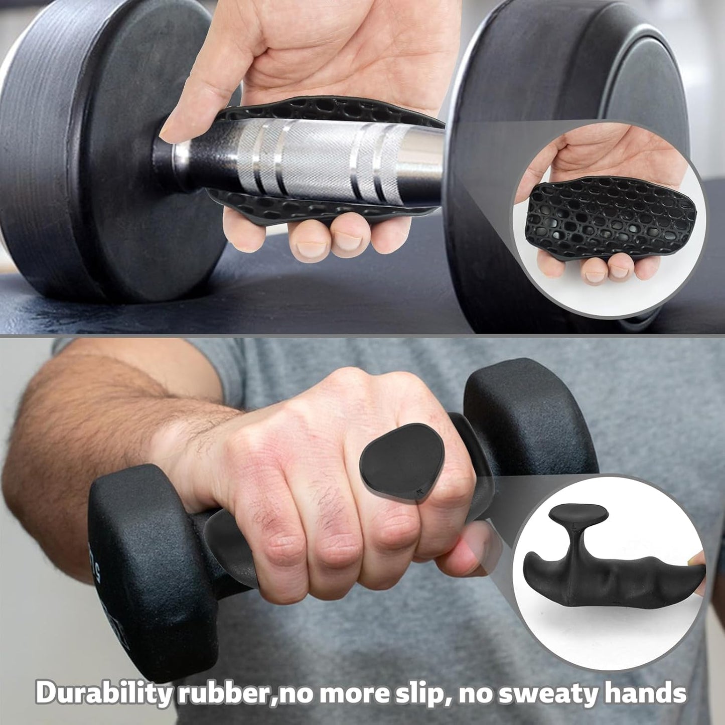 ROYALIFY GRIPZ™ Hand Grips for Gym - (2 Black) + (2 White)